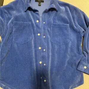 Forever 21 Women’s Casual Blue Corduroy Shirt/Jacket